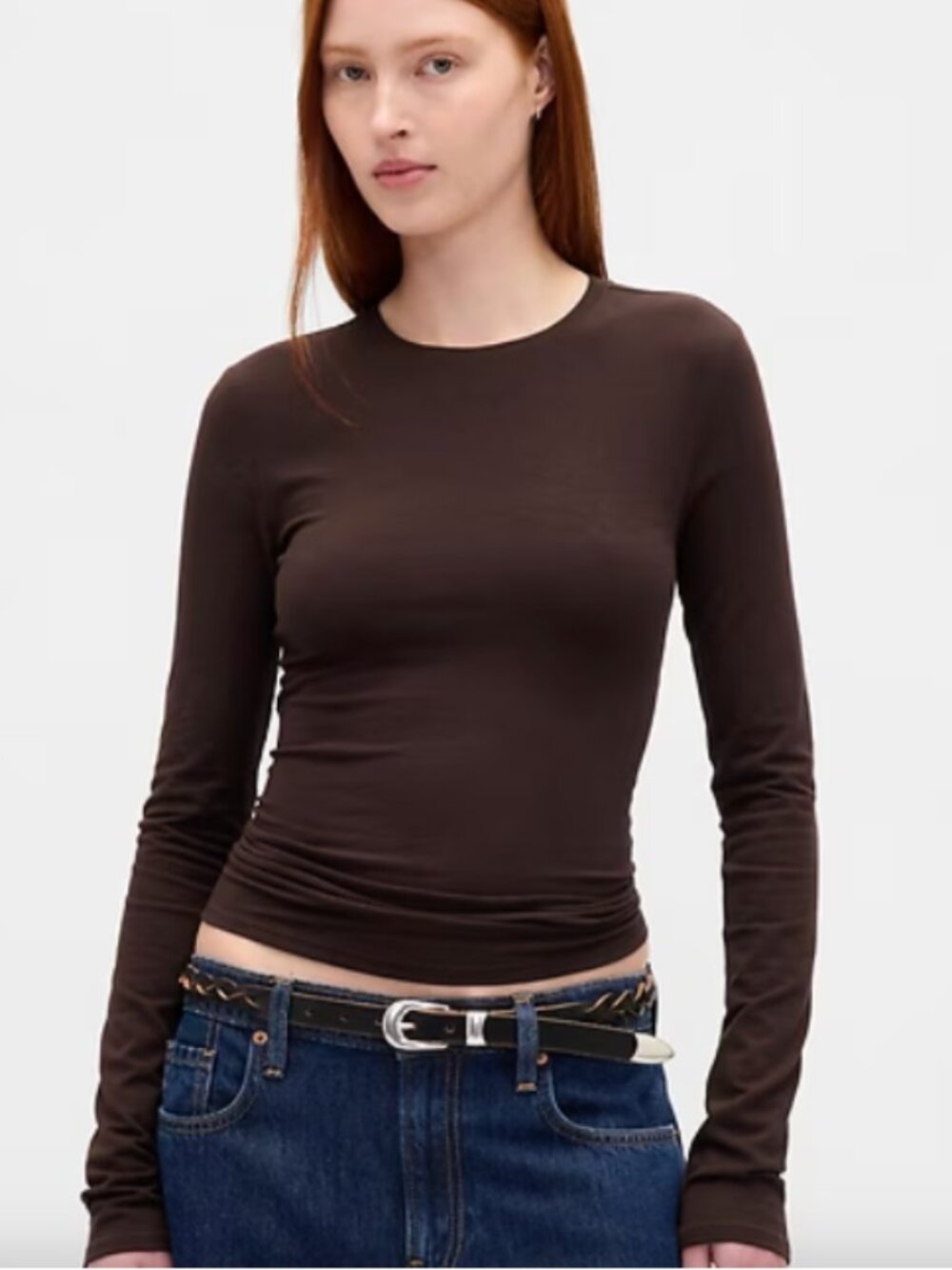 Uniqlo cotton crew neck long sleeve Tshirt S NWT
